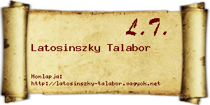 Latosinszky Talabor névjegykártya